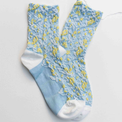Floral Textured Socks - 3 Colors - Tiepology