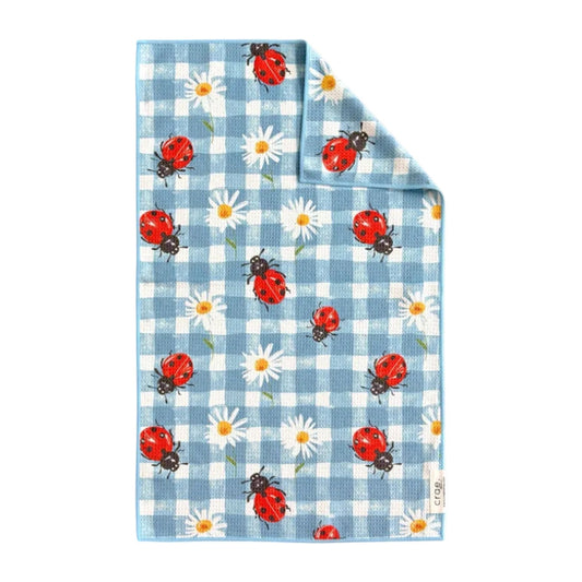 Garden Hop: Double-Sided Hand Towel - Blue - Crae.Home
