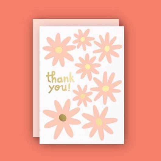 Thank You Daisy Letterpress Greeting Card