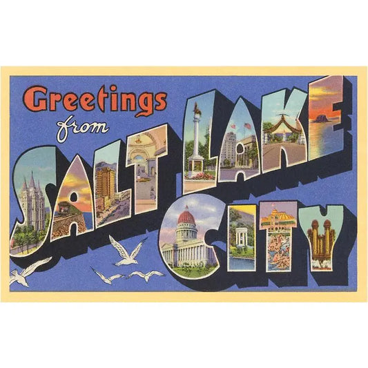 UT-32 Greetings from Salt Lake City, Utah VinTag - S&He Image, Magnet - Found Image Press