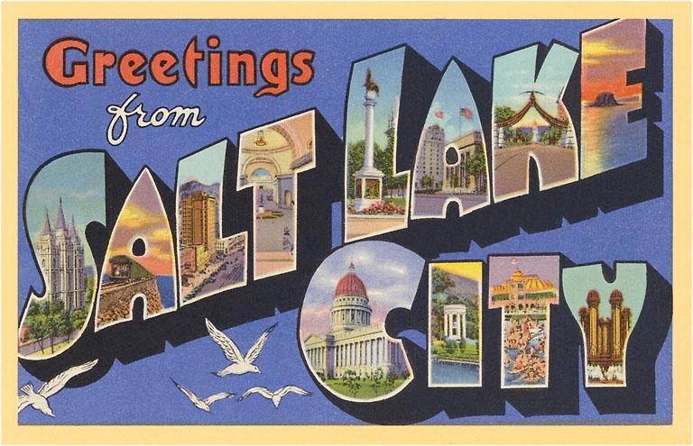 UT-32 Greetings from Salt Lake City, Utah - Vintage Image, Postcard