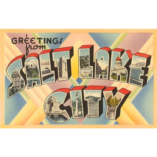 UT-50 Greetings from Salt Lake City, Utah VinTag - S&He Image, Sticker - Found Image Press