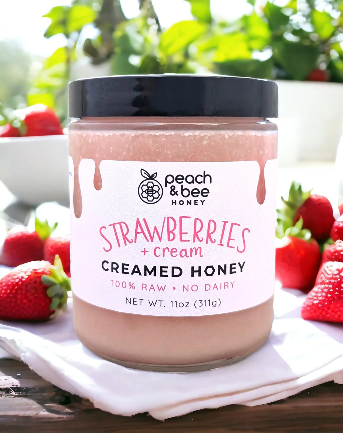 Strawberries & Cream Honey - Peach & Bee