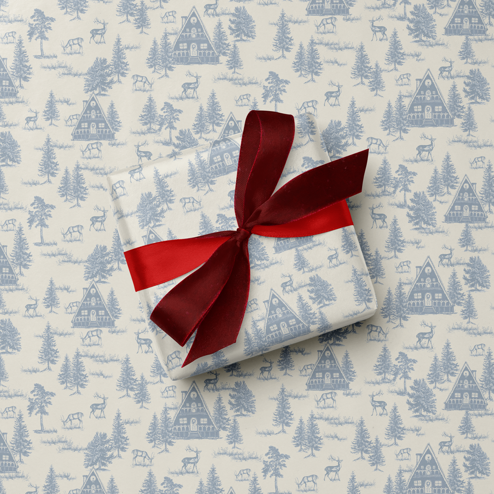 Ski Cabin Wrapping Paper - Double Sided - Frolic - S&H