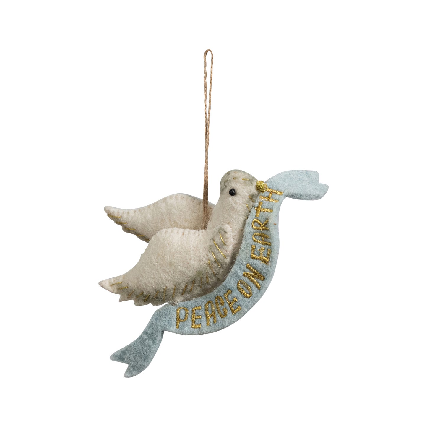 Handmade Wool Felt Dove Ornament - Creative Co Op - S&H
