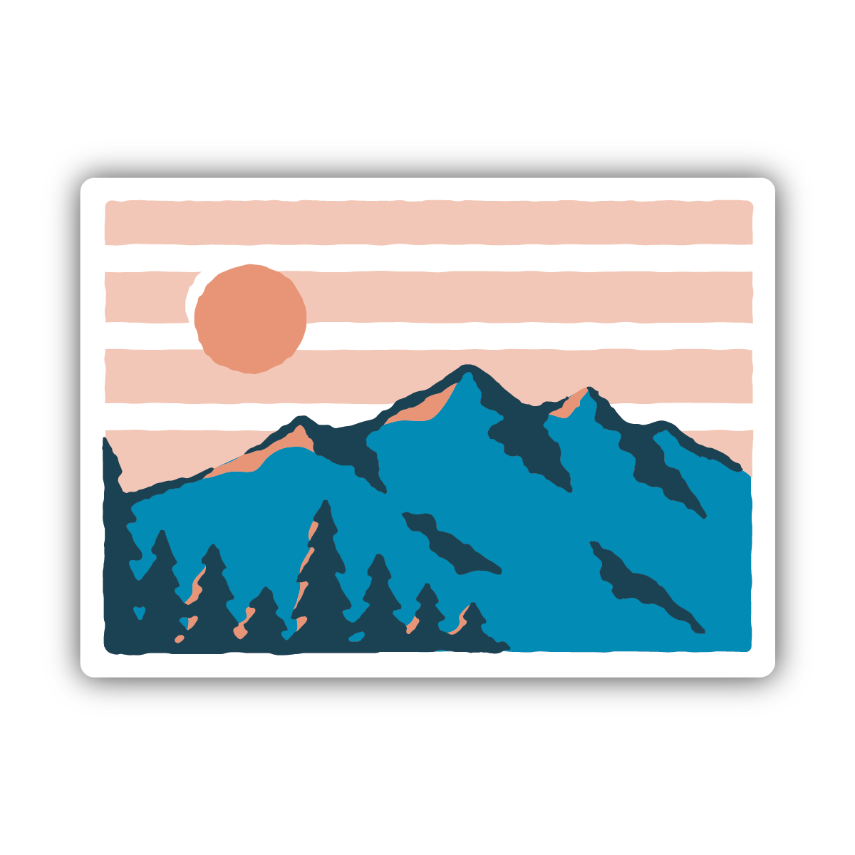 Golden Hour Mountain Range - Sticker