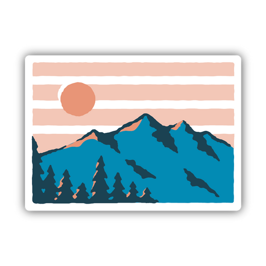 Golden Hour Mountain Range - Sticker