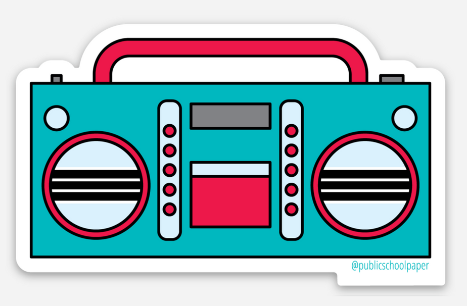 Boombox Vinyl Sticker   - Public School Paper Co.