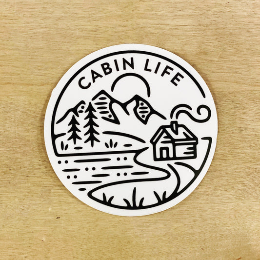 Cabin Life - Mountain Lake Sunrise - Sticker