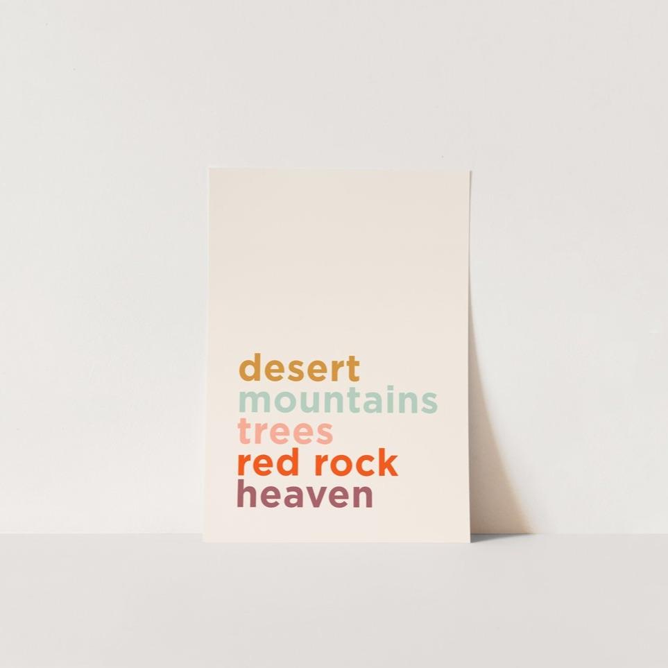 Desert Mountain Trees Red Rock Heaven Art Prints