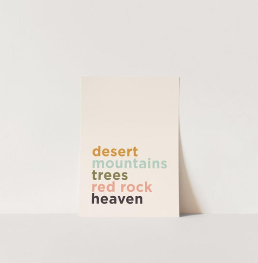 Desert Mountain Trees Red Rock Heaven Art Prints