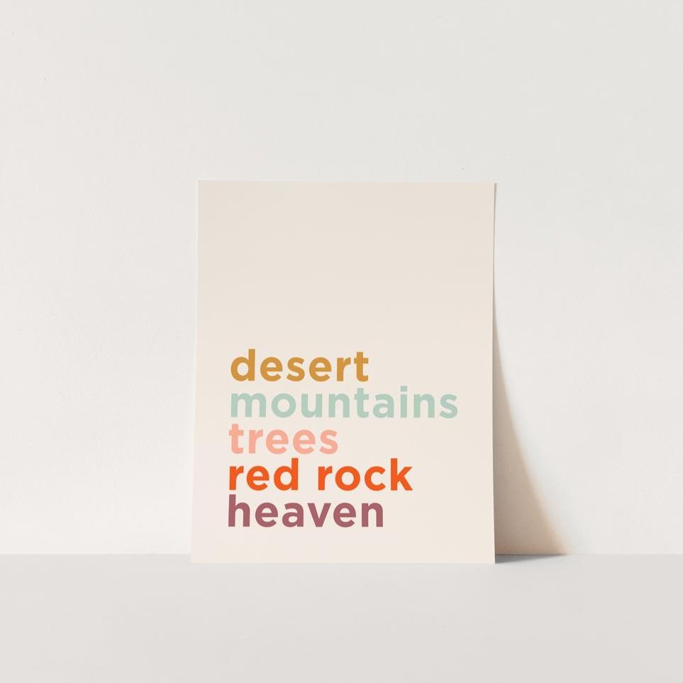 Desert Mountain Trees Red Rock Heaven Art Prints