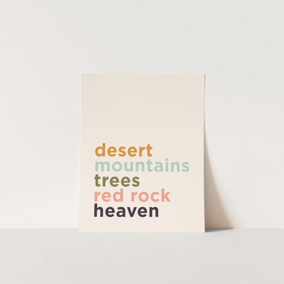 Desert Mountain Trees Red Rock Heaven Art Prints