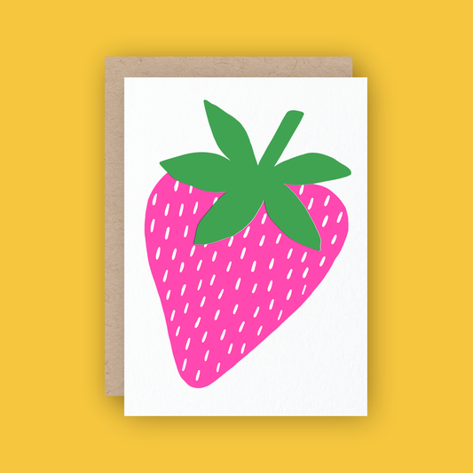Everyday Strawberry Letterpress Greeting Card