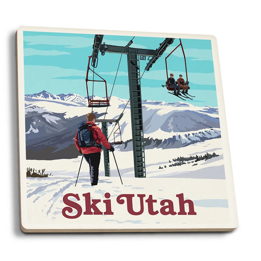 Ceramic Coaster - Ski Lift
