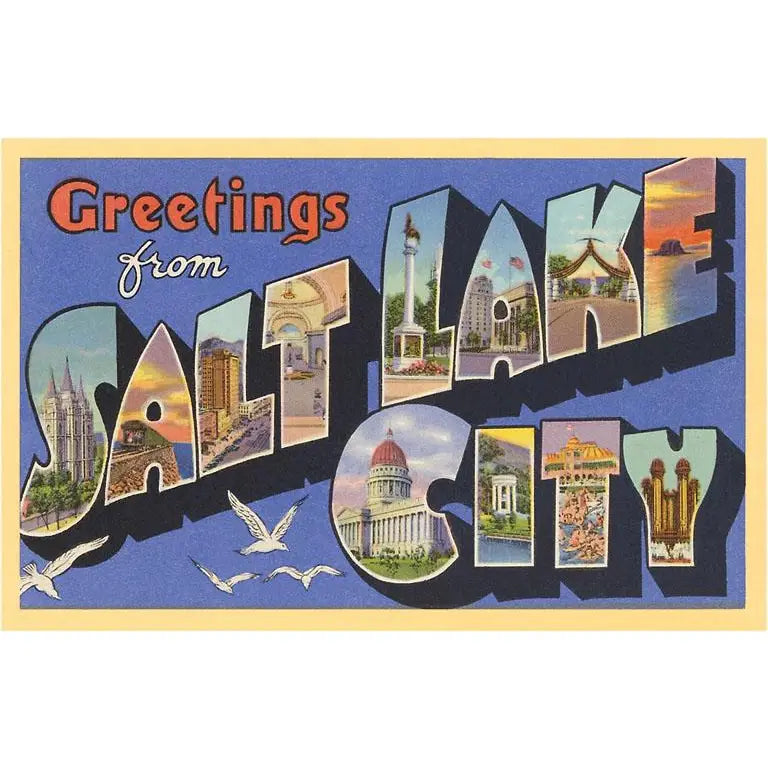 UT-32 Greetings from Salt Lake City, Utah - Vintage Image, Sticker