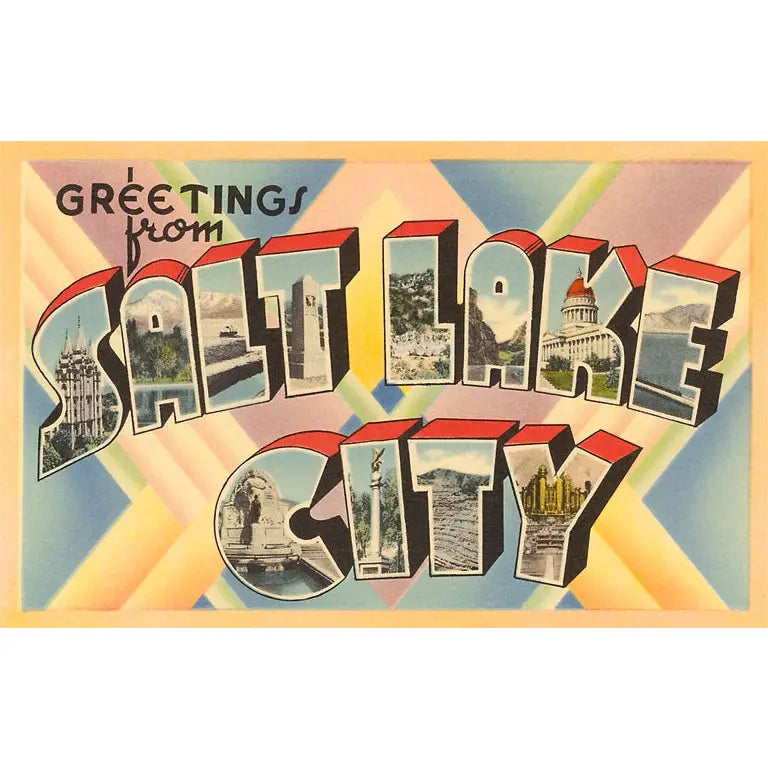 UT-50 Greetings from Salt Lake City, Utah - Vintage Image, Sticker